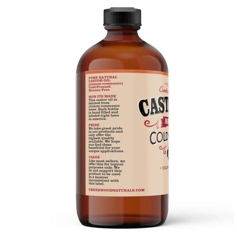 Creekwood Naturals Creekwood Naturals Castor Oil, 100% Pure Cold Pressed Hexane Free, In Glass Bottle