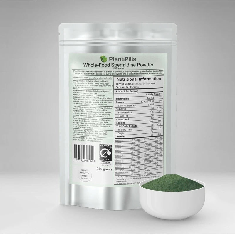 PlantPills 1kg PlantPills Whole Food Spermidine Powder Lab Verified at 240mg/250g