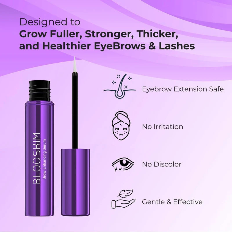 Blooskim Eyebrow Growth Serum for Women & Men – Natural Brow Enhancing Serum to Grow Thicker, Fuller Brows Fast – Nourishing Eyebrow Hair Growth - 0.17 fl oz