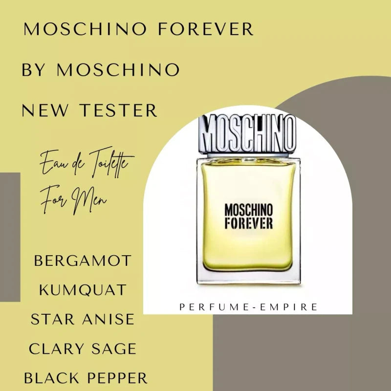 MOSCHINO FOREVER by Moschino Men 3.3 / 3.4 oz edt NEW TESTER With Cap
