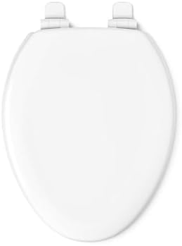 KOHLER Stonewood Quiet-Close Elongated Toilet Seat, Slow Close Design, Durable Wood, Easy Installation, Universal Fit, White Finish, K-20466-0