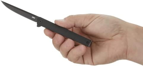 CRKT CEO Blackout EDC Folding Pocket Knife: Gentleman's Knife, Everyday Carry, Liner Lock, Glass Reinforced Nylon Handle, Deep Carry Pocket Clip 7097k