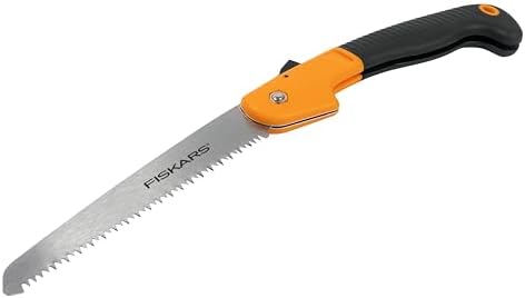 Fiskars Folding Hand Saw, 7" Pruning Saw with Power Tooth Blade with Triple Ground Teeth that Powers Through Wood Faster, Soft Grip Handle