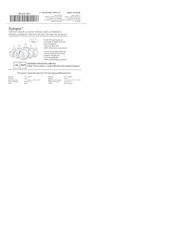 Office Chair Caster Wheels for Carpet Set of 5 -Replacement for Office Chairs Mat Safe for All Floors Including Hardwood - 2-Inch Rubber Replacement - Smooth & Silent Universal Size (11x22 mm) -Black