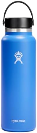 Hydro Flask Wide Mouth vacuum insulated stainless steel water bottle with leakproof closeable lid for cold water drinks, sports, travel, car and school