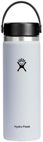 Hydro Flask Wide Mouth vacuum insulated stainless steel water bottle with leakproof closeable lid for cold water drinks, sports, travel, car and school