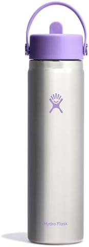 HYDRO FLASK Wide Mouth vacuum insulated stainless steel water bottle with leakproof closeable straw lid for cold water drinks, sports, travel, car and school