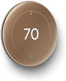 Google Nest Learning Thermostat (4th Gen, 2024) with Nest Temperature Sensor - Energy Saving Smart Thermostat with Adaptive Eco - Works with Alexa and Google Home App - Polished Gold