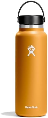 Hydro Flask Wide Mouth vacuum insulated stainless steel water bottle with leakproof closeable lid for cold water drinks, sports, travel, car and school