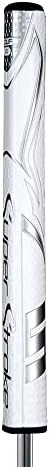 SuperStroke Zenergy Tour 2.0 Golf Putter Grip with No Taper Enhanced SPYNE Technology, New Multi-Zone Texturing and Tech-Port, White/Silver