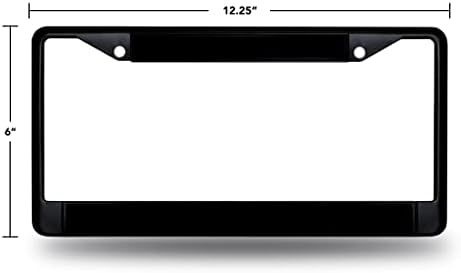 Rico Industries NFL Football Primary Black Chrome Frame with Plastic Inserts 12" x 6" Car/Truck Auto Accessory