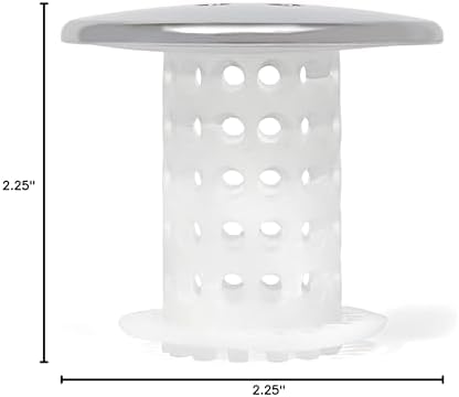 TubShroom Bathtub Drain Protector and Hair Catcher - 2 Pack, Chrome - Fits 1.5" - 1.75" Bathtub and Shower Drains