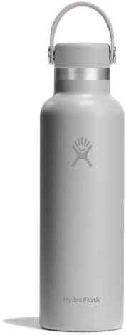 Hydro Flask Stainless Steel Standard Mouth Water Bottle with Flex Cap and Double-Wall Vacuum Insulation