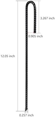 Rebar Stakes U/J Hook Extra Heavy Duty,(50pcs) 12 inch x 1/4 inch Rust Proof Coated Steel Ground Stakes Ground Anchors, Garden Stake Metal Stakes Tent Stakes Trampoline Anchors (J-Hook)