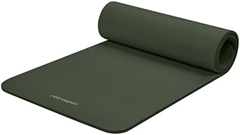 Retrospec Solana Yoga Mat 1/2" Thick w/Nylon Strap for Men & Women - Non Slip Exercise Mat for Yoga, Pilates, Stretching, Floor & Fitness Workouts