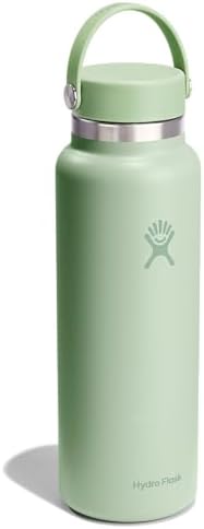 Hydro Flask Wide Mouth vacuum insulated stainless steel water bottle with leakproof closeable lid for cold water drinks, sports, travel, car and school