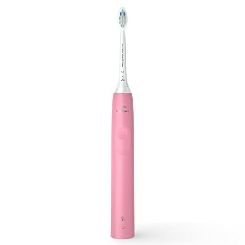 Philips Sonicare 4100 Rechargeable Electric Toothbrush, with Pressure Sensor, 2 Intensity Settings, SmarTimer and QuadPacer, 14-Day Battery Life, Deep Pink, Model HX3681/26