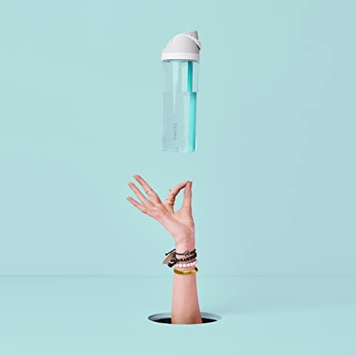 FreeSip Clear Tritan Plastic Water Bottle with Straw, BPA-Free Sports Water Bottle, Great for Travel, 25 Oz, Very, Very Dark