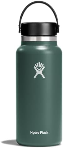 Hydro Flask Wide Mouth vacuum insulated stainless steel water bottle with leakproof closeable lid for cold water drinks, sports, travel, car and school