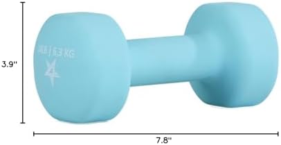Yes4All Neoprene Coated Dumbbell Hand Weight Sets of 2 - Multiple Weight Options with 15 Colors, Anti-roll, Anti-Slip, Hexagon Shape