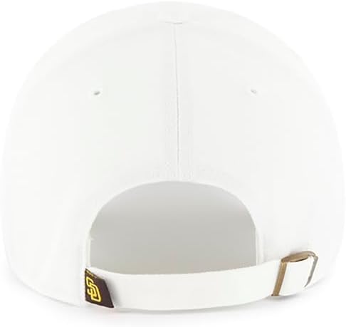 47 MLB White Team Color Primary Logo Clean Up Adjustable Strap Hat Cap, Adult One Size Fits All