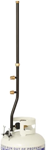 Flame King FK-DP2PC 3 Outlet Adapter 20 to 1LB Propane Distribution Post Pole Tree Stem Stand for Stove, Lanterns, and Camping, Black