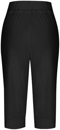 Capri Pants for Women High Waisted Drawstring Joggers Stretch Lightweight Casual Hiking Pant Capri with Pockets