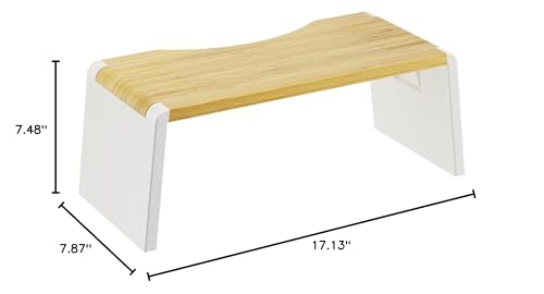 Squatty Potty Stockholm Folding Bamboo Toilet Stool 7" Collapsible, Brown and White, 1 Count
