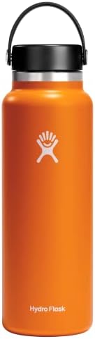 Hydro Flask Wide Mouth vacuum insulated stainless steel water bottle with leakproof closeable lid for cold water drinks, sports, travel, car and school