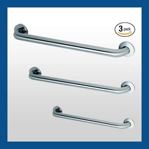 Commercial Grab Bar Bundle for Commercial Restrooms - ADA Compliance - 1.5" Diameter - 18", 36", 42" - Pack of 3