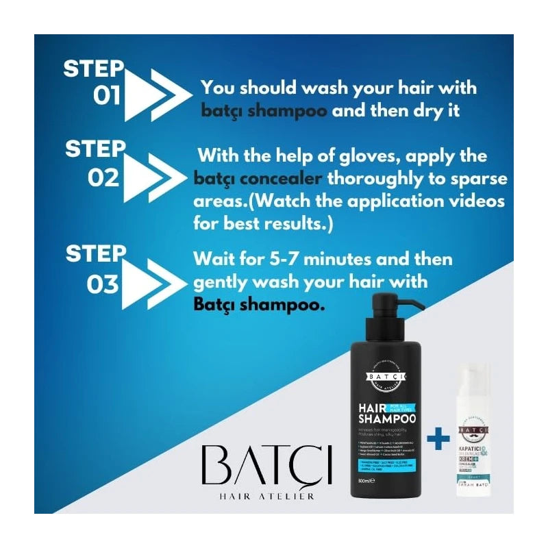Batcı Hair Atelier Liquid Hair Concealer for Thinning Hair and Bald Spots | Luxury Long-Lasting Root Touch Up with Color Thickening Fibers | Professional, Natural-Looking Hair Coverage