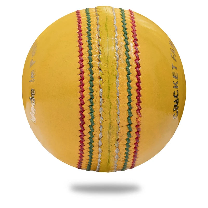 Cricnix Cricket Ball Bionic Indoor Leather Yellow Balls 110g (3-Pack) for Seniors or Juniors