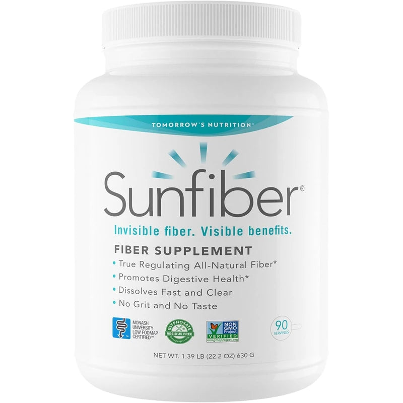 Tomorrow's Nutrition Sunfiber Prebiotic Fiber Supplement for Digestive Health | Low FODMAP, Gluten-Free, Unflavored, 90 Servings