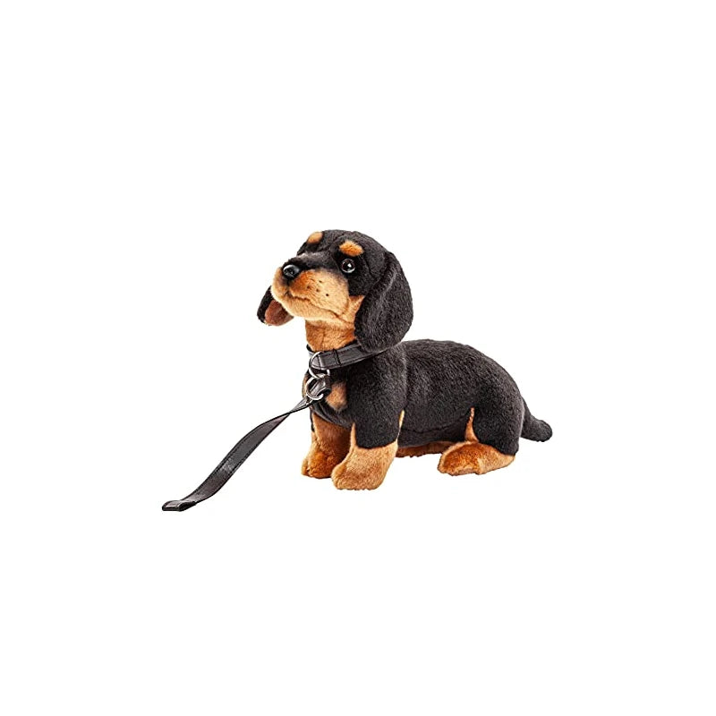 Uni-Toys - Dachshund (with lead) - 27 cm (length) - plush dog, pet - plush toy, cuddly toy