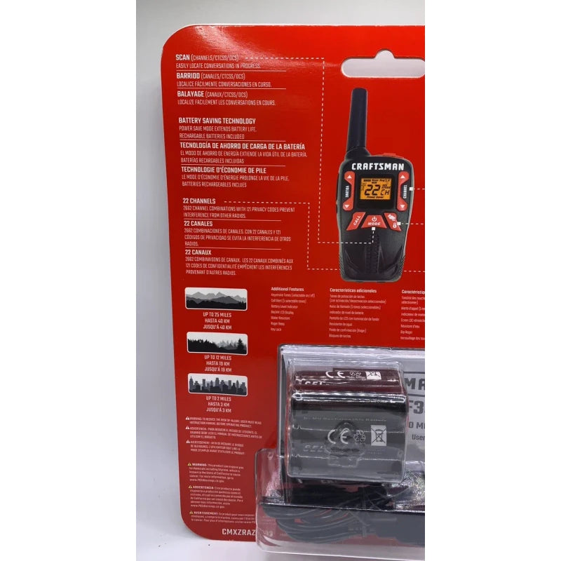 Craftsman Walkie Talkies CMXZRAZF333 Hands-Free Rechargeable