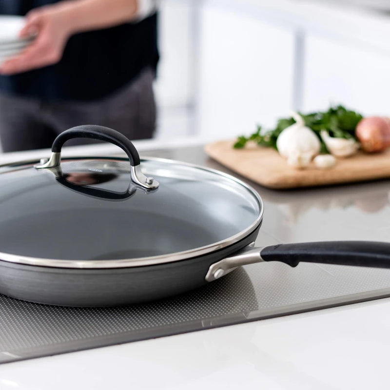 OXO Good Grips Hard Anodized PFOA-Free Nonstick 12" Frying Pan Skillet with Lid, Black