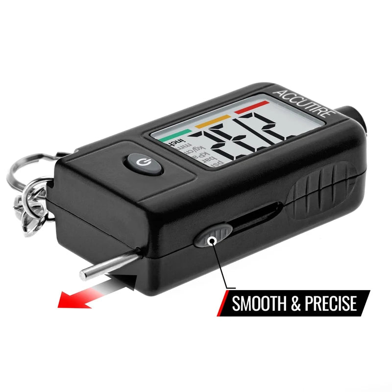 Accutire MS-48B Tire Pressure Gauge and Tread Depth Gauge, 5-99psi (psi, bar, kPa, kg/cm2, mm, in), 4-Pack