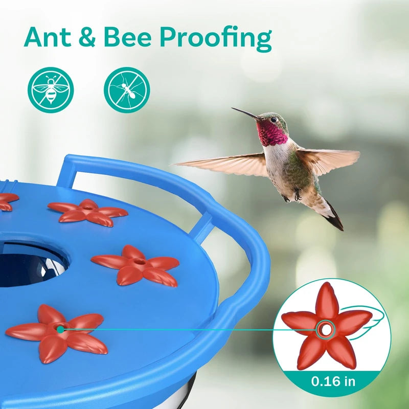 BirdDock Hummingbird Feeder Accessories, Plastic Hummingbird Feeder for Outdoors, Bird Feeder with 6 Feeding Ports, Ideal Gift for Hummingbird Lovers