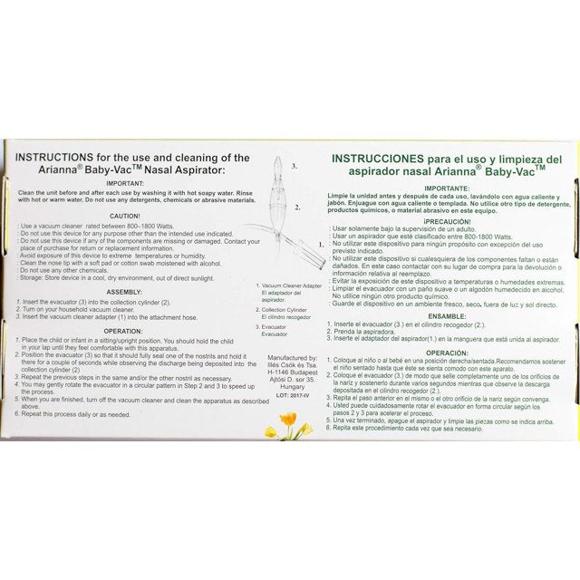 Katarek BABY-VAC Baby Nasal Aspirator Safe Hygienic Quick Best Results for Newborns and Toddlers