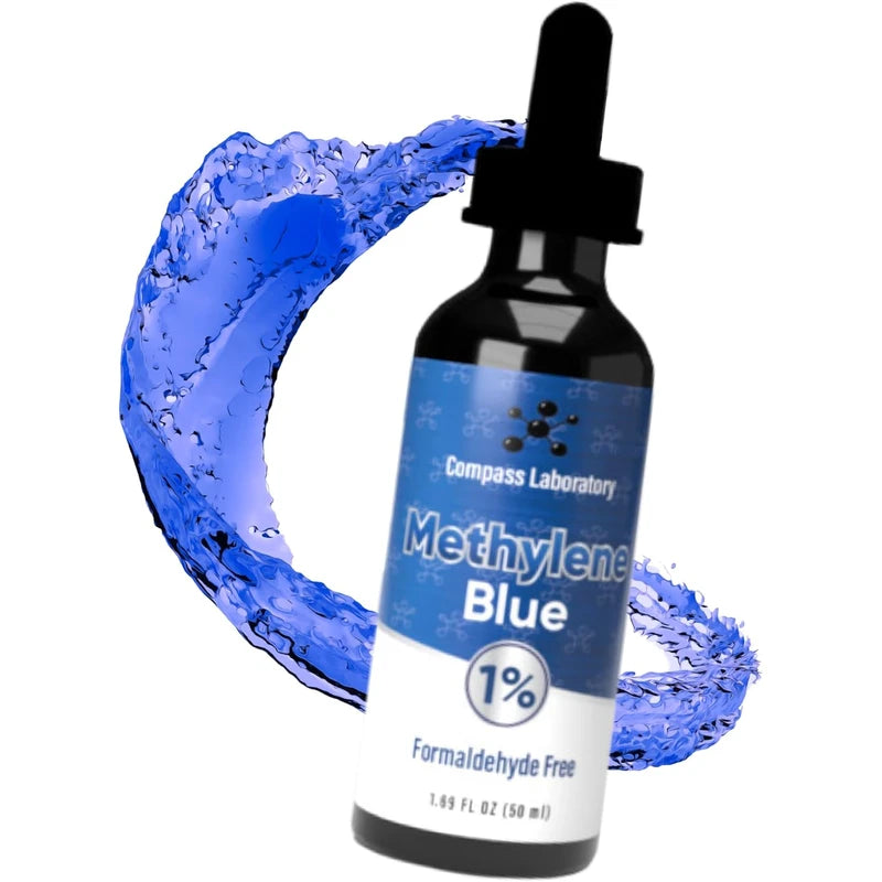 Methylene Blue Pharmaceutical Grade, USP Grade, Third-Party Tested Brain Health Dietary Supplement for Humans, No Formaldehyde, Made in USA (1% 50ml Bottle)