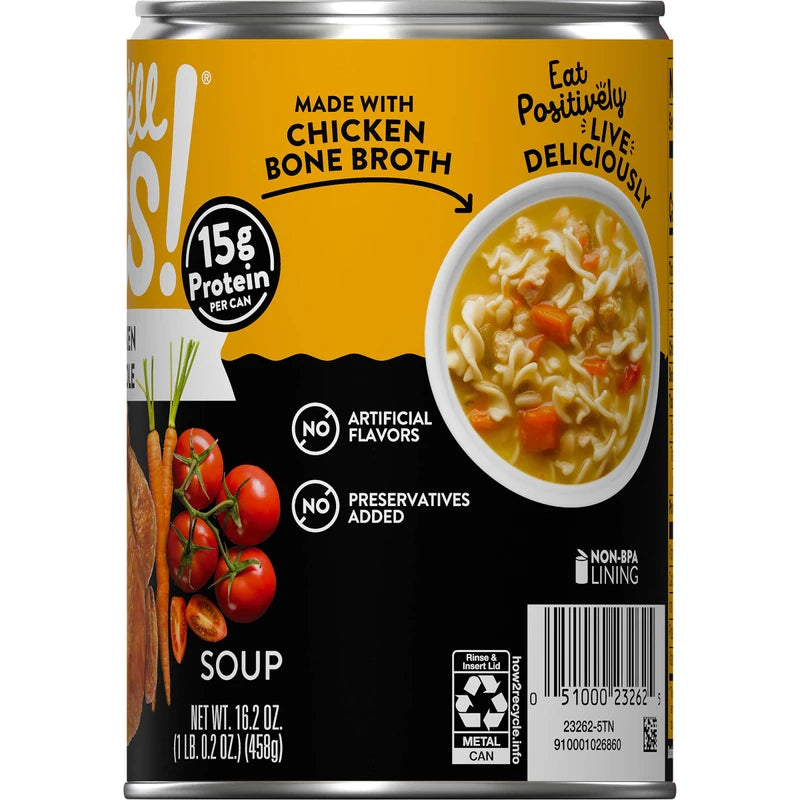 Campbell's Well Yes! Chicken Noodle Soup, 15 Grams of Protein, 16.2 Ounce Can