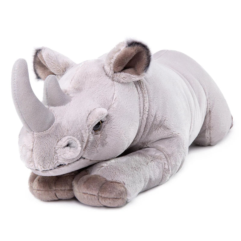 lilizzhoumax Simulation Rhino Plush Toy 55cm/22”, Realistic Stuffed Animal Wild Rhino Plush Toy, Cute Rhino Plush Toy, Super Soft Rhino Plush Home Decoration Animal Toys, Gift for Friends and Kids
