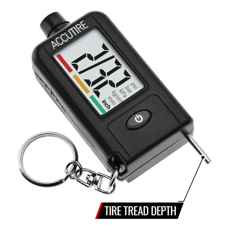 Accutire MS-48B Tire Pressure Gauge and Tread Depth Gauge, 5-99psi (psi, bar, kPa, kg/cm2, mm, in), 4-Pack