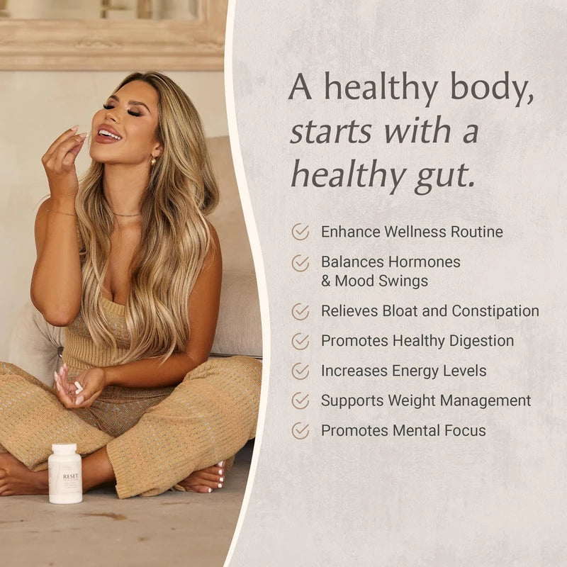 Paulina FITNESS Reset Overnight Digestive Aid, Bloating Relief, & Gut Health Supplement | Natural Detox & Digestive Cleanse to Support Weight Management and Relieve Constipation | 90 Capsules