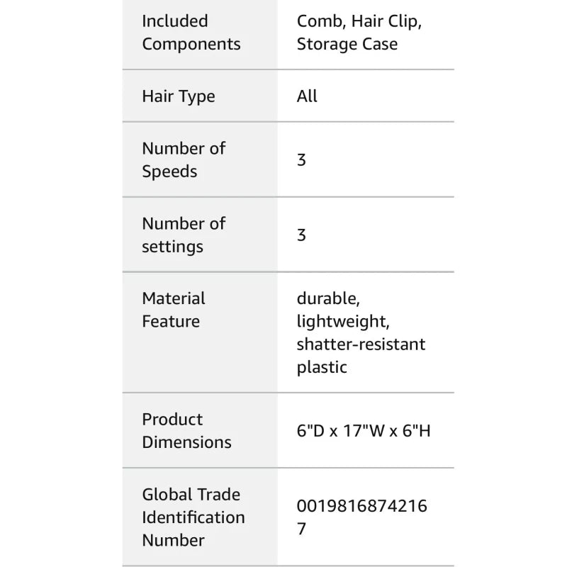 Curlee Hair Dryer Brush 1200 Watts 6 in 1 Hair Accessories Blow Dryer Automatic Black