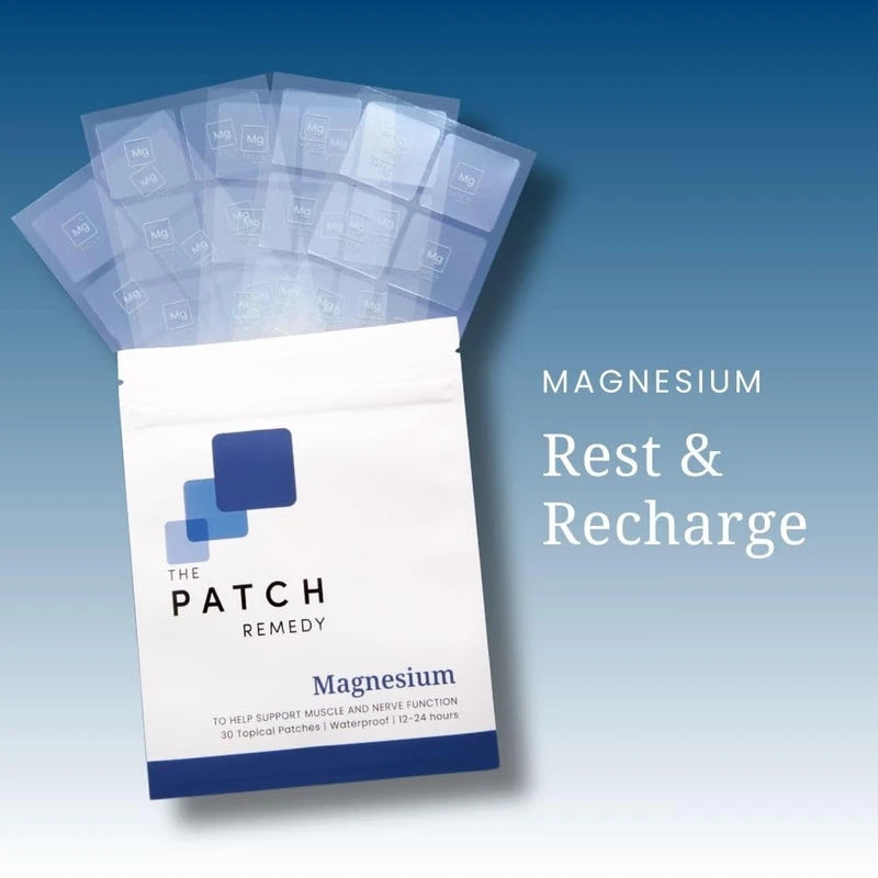The Patch Remedy Magnesium Patches Magnesium Glycinate | 30 Topical Patches | Waterproof | 100% Magnesium Glycinate | Last 12-24 Hours