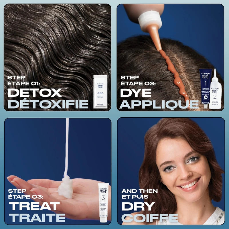 Clairol Nice'n Easy Pure Brunettes Permanent Hair Dye, 6.5PB Lightest Latte Blush Brown Hair Color, Pack of 1