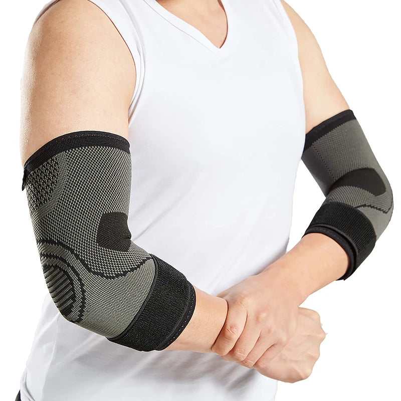 Elbow Support with Strap for Tendonitis, Tennis Elbow, Compression Sleeves, Golf Elbow Treatment, Pack of 2