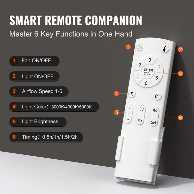 VEVOR Bathroom Exhaust Fan, 110 CFM High-Efficiency Ventilation, 1.5sones Low Noise Operation All-Copper Motor, Remote Control, Energy-Saving Bathroom Ceiling Fan For Various Ceilings