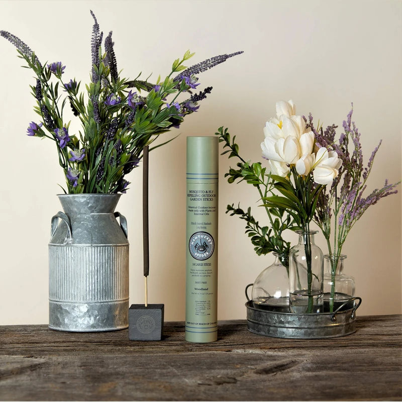 Nantucket Spider Garden Incense Sticks | Repellent for Mosquitoes and Flies | Long Lasting with Pleasant Fragrance | Woodland - Pack of 14